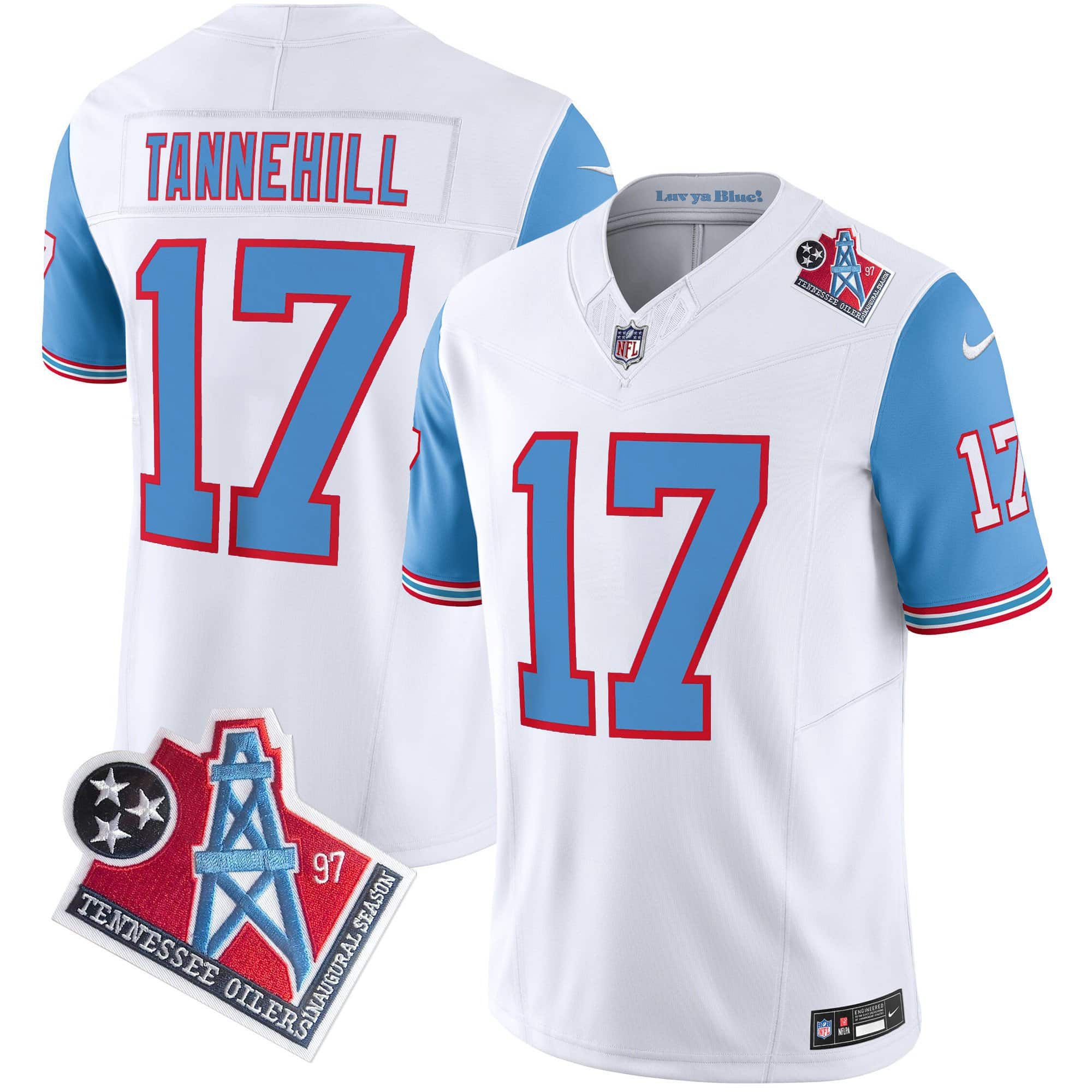 Men Tennessee Titans #17 Tannehill White 1997 Throwback 2024 Nike Limited Vapor NFL Jersey style 1->indianapolis colts->NFL Jersey